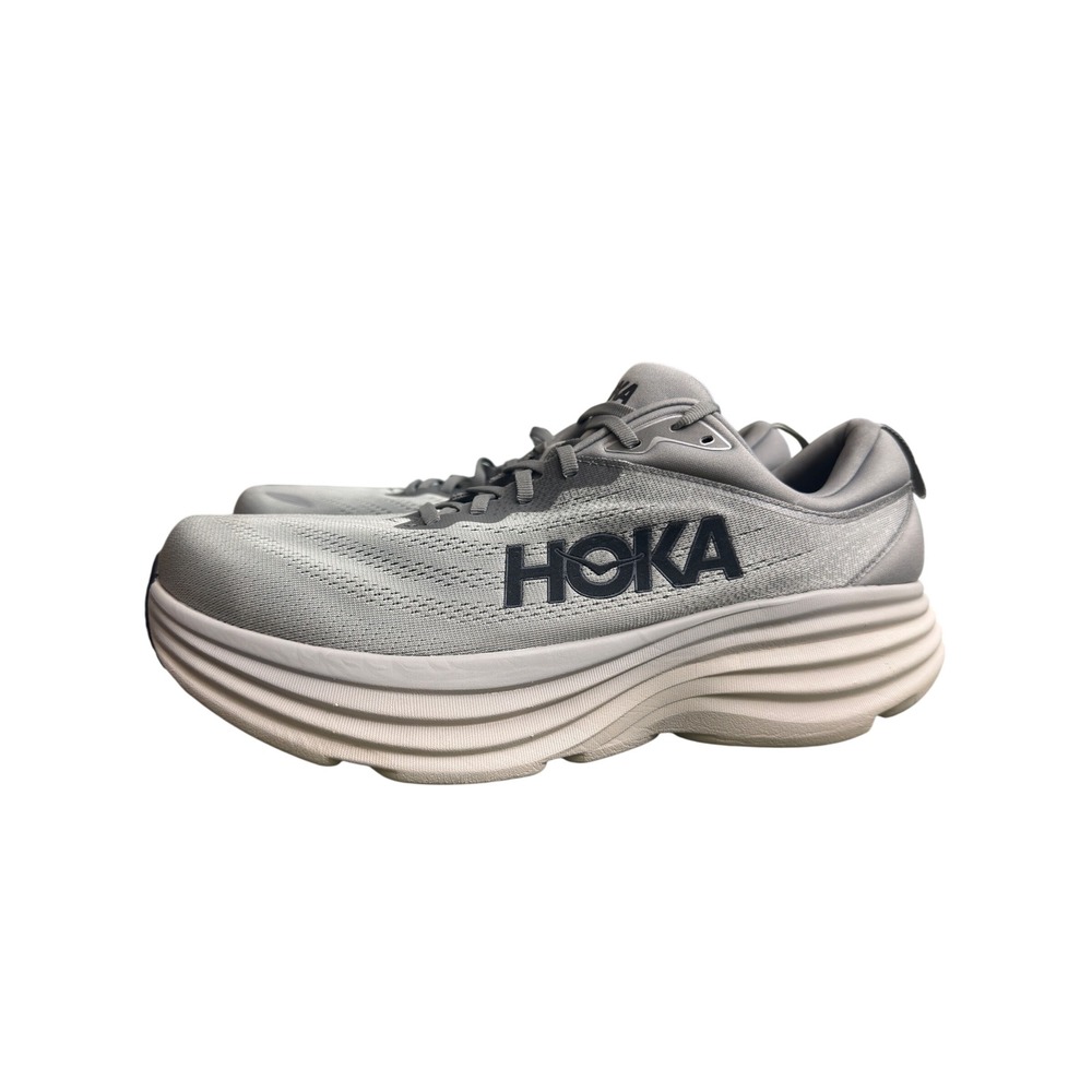 Hoka Bondi 8 Mens Running Shoes Sharkskin Harbor Mist Grey 12.5 4E Deadstock - Picture 4 of 10